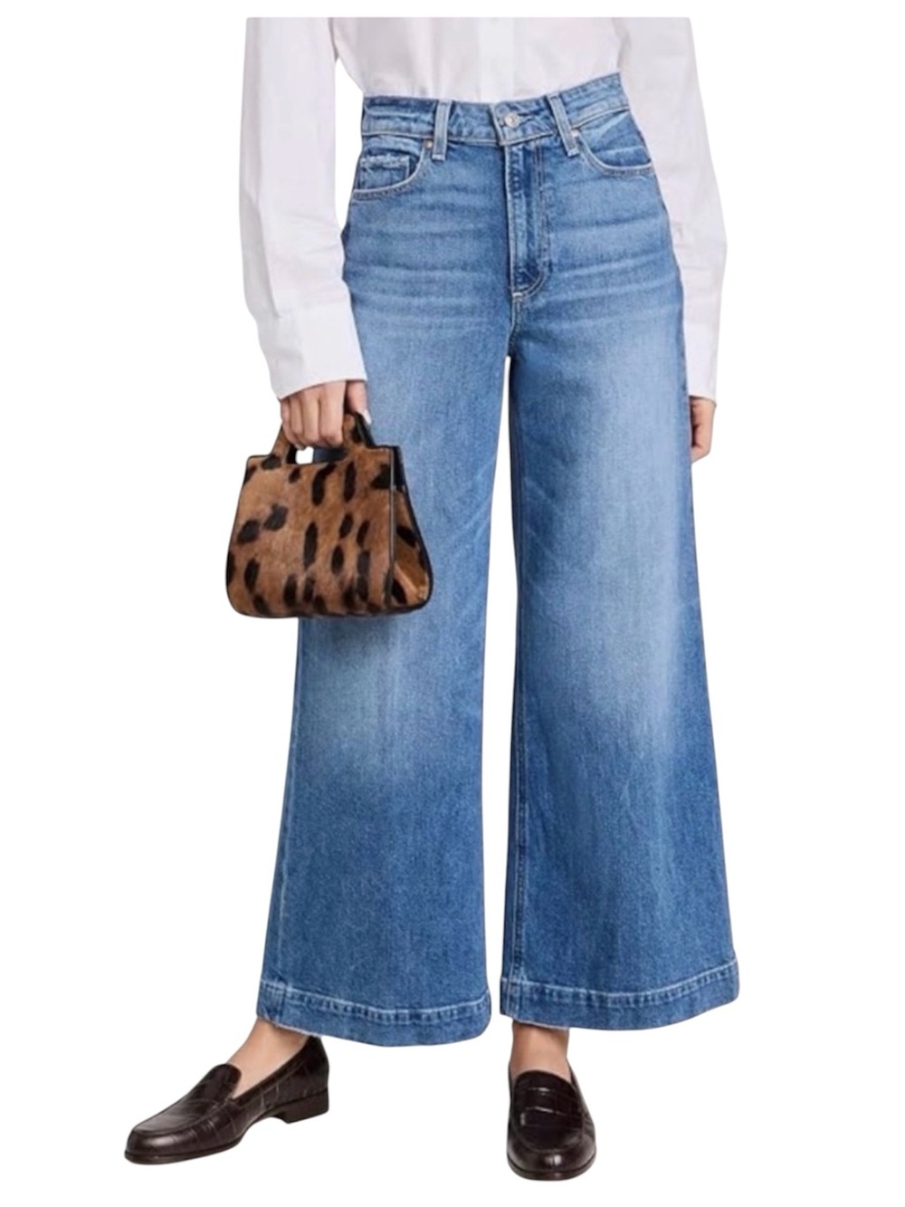 PAIGE Harper Wide Leg High-Rise Blue Women's Jeans Size 29